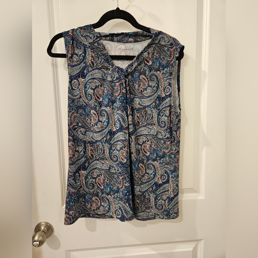 Talbot sleeveless blue top size L